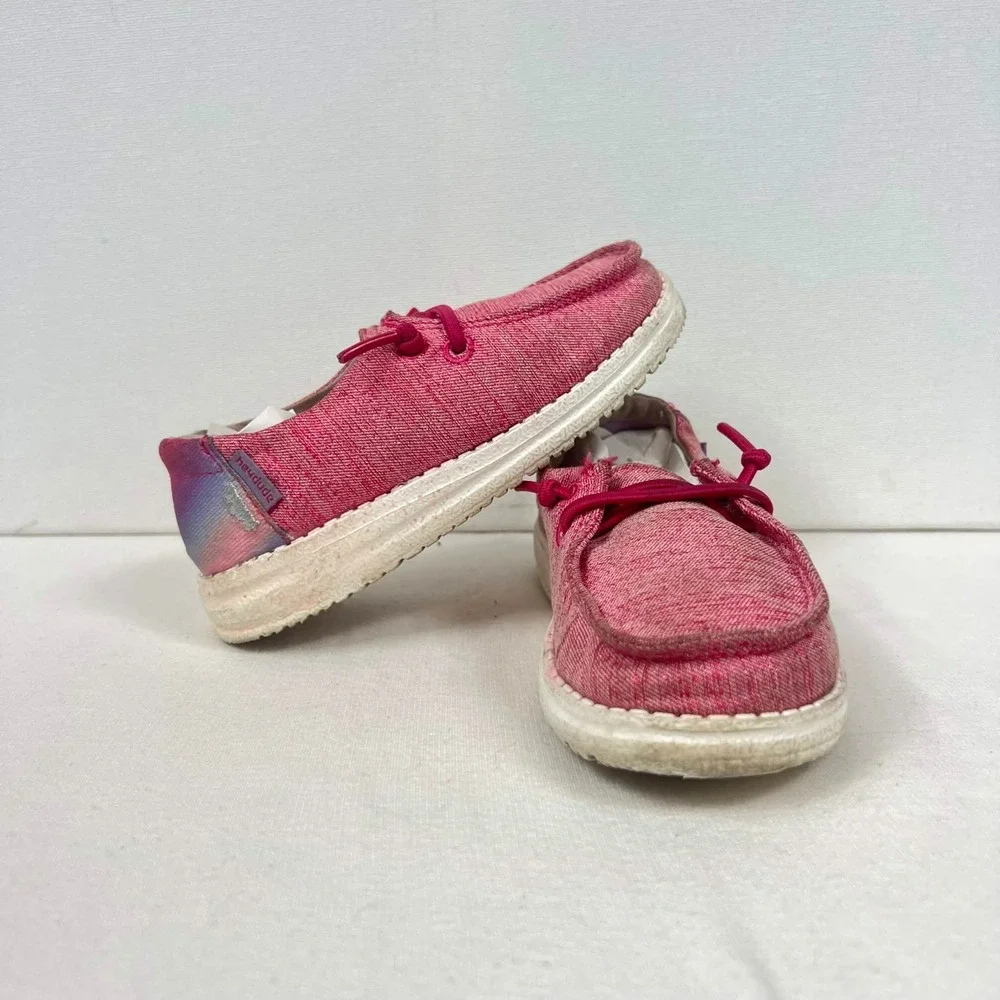GUC Hey Dude Wendy Sparkle Pink Slip On Loafer Shoes Toddler Girls Size K9